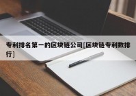 专利排名第一的区块链公司[区块链专利数排行]